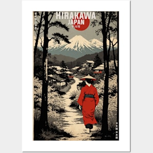 Hirakawa Japan Vintage Poster Tourism Posters and Art